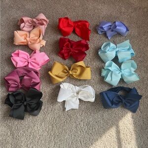Kids Large Grosgrain Hair Bow Headbands - Multi Color Pack